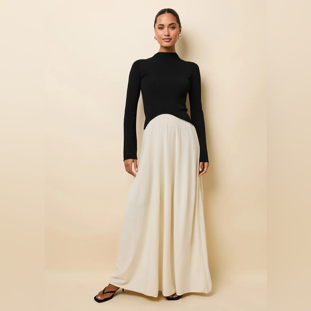 SOLID & STRIPED Cream Maxi Dress